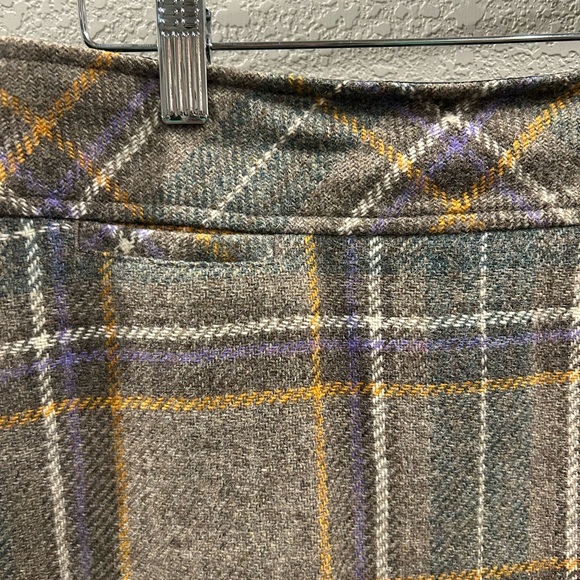 L.L. Bean Plaid Mini Skirt - Gray, Brown, and Yellow - Picture 4 of 9